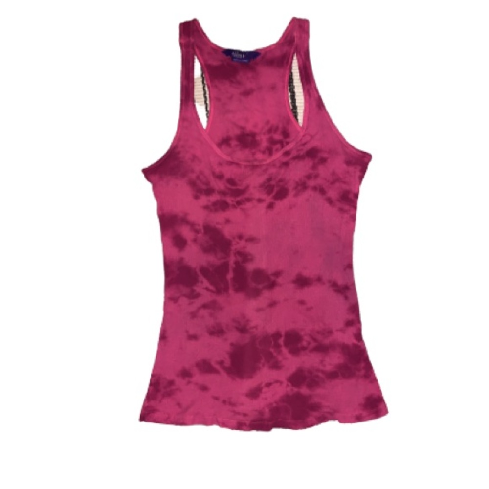 Miley Cyrus Hot Pink Tie Dye Ribbed tank-top Women Size XL